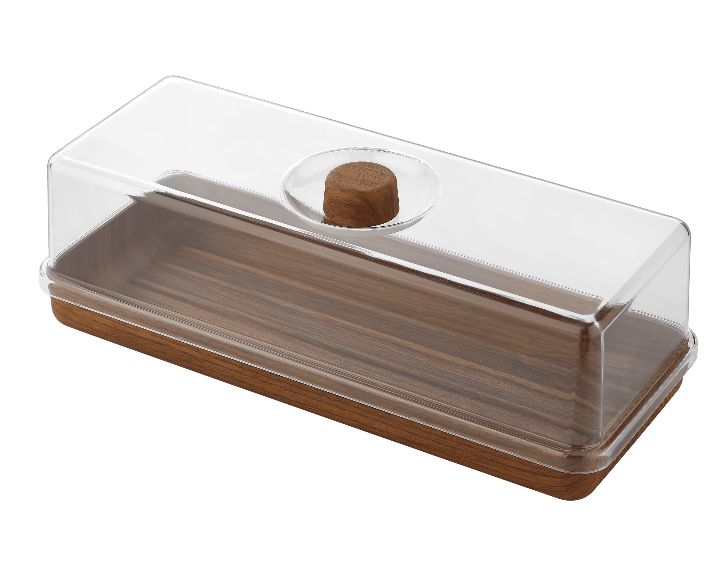 Luxe Party Mahogany Collection Bread and Cake Tray with Cover - Wood